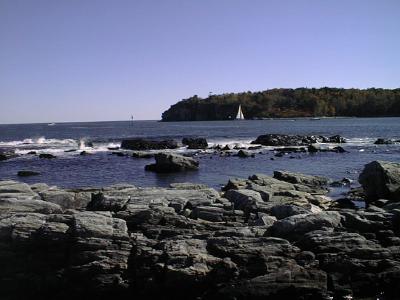 [Maine coast w sailboat]